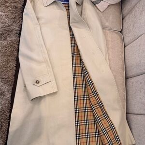 Burberry Beige Trench Coat Blue Label with Plaid Lining